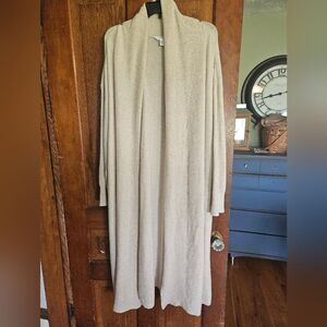 Time and Tru Cream Duster Cardigan Women’s M Long Lightweight Knit Layering NWT